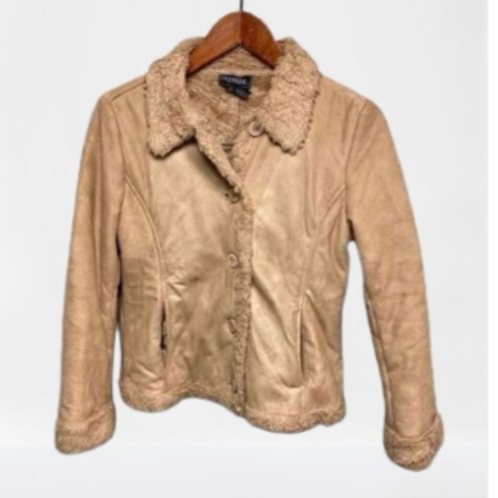 Vintage Outbrook Girls Sherling Jacket sz L 10/12 Y2K